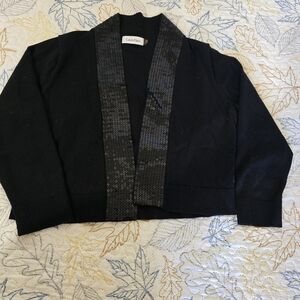 Black Sequin Trim Cardigan